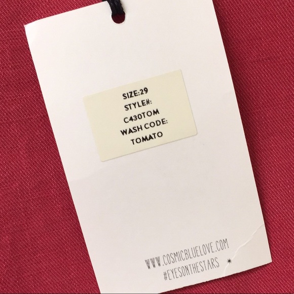 Cosmic Blue Love Women's Cropped Ankle Pants in Coral - Picture 14 of 16